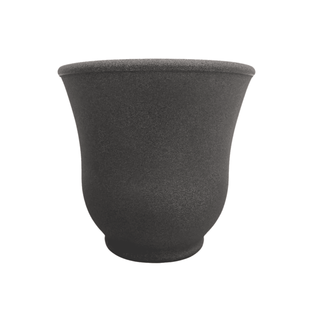 אדנית קעור מודרני חלק אפור כהה – גדול