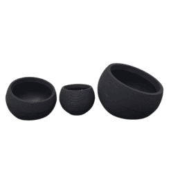 סט של 3 גביעים בגדלים שונים עם שפה שונה-צבע שחור