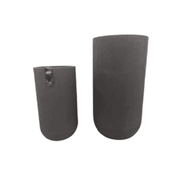 זוג אדניות גבהות עגולות-אפור עדין