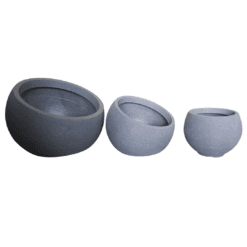 סט של 3 גביעים בגדלים שונים עם שפה שונה-צבע אפור