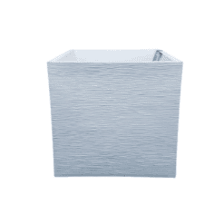 אדנית מרובעת בגימור פסים בצבע לבן