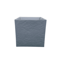 אדנית מרובעת בגימור אבן בצבע אפור