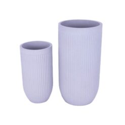 סט אדניות פסים גבהות בצבע לבן