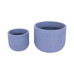 סט אדניות פסים נמוכות בצבע אפור